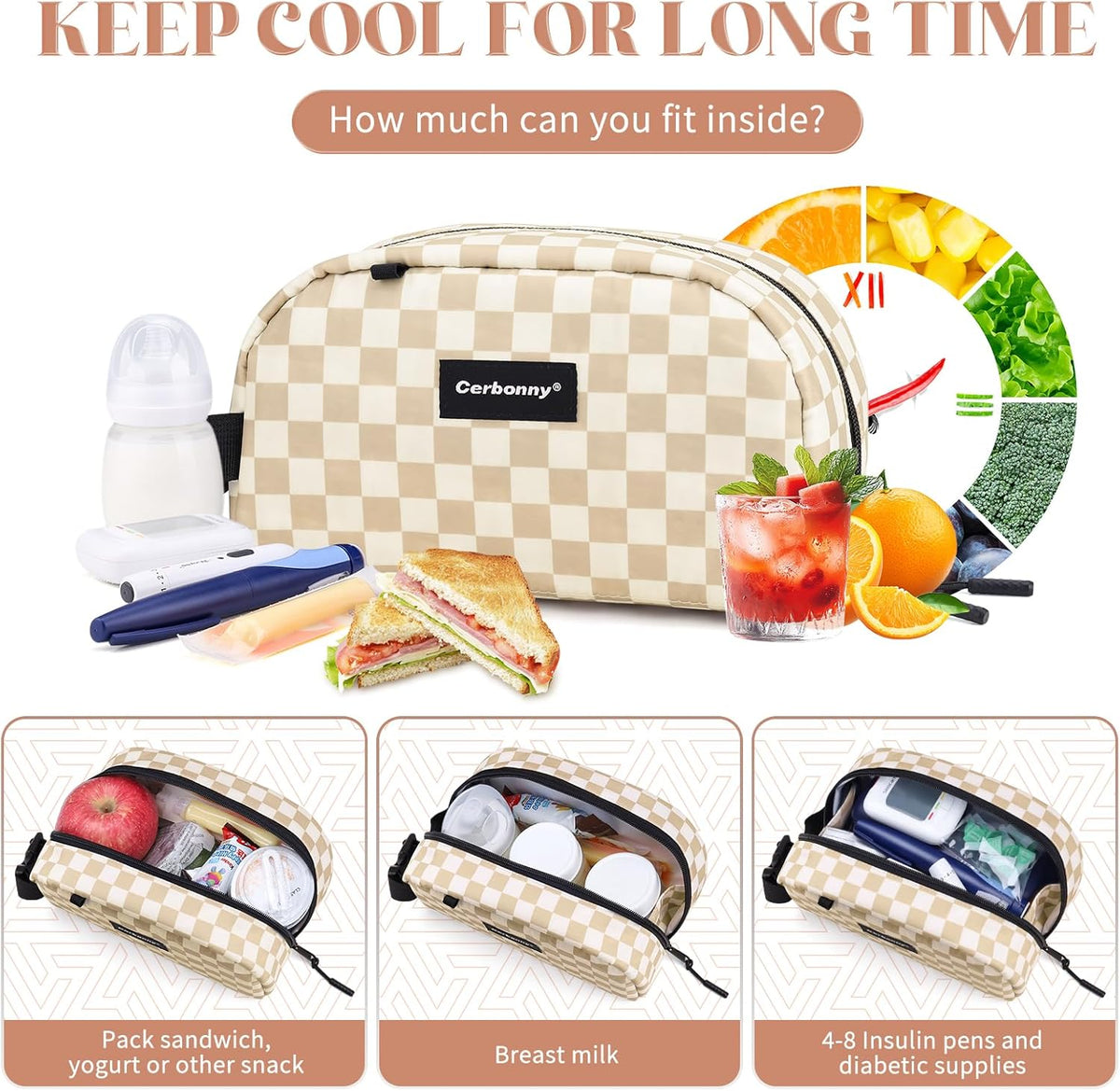 Freezable Lunch Bag Insulated Leakproof Cooler Bag with Ice Packs