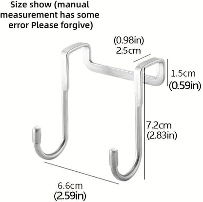 Stainless Steel Double S Hook Cabinet Door Organizer