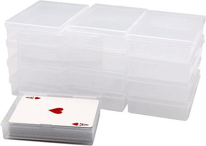 12 Pack Playing Card Deck Storage Boxes Clear Plastic Card Organizers