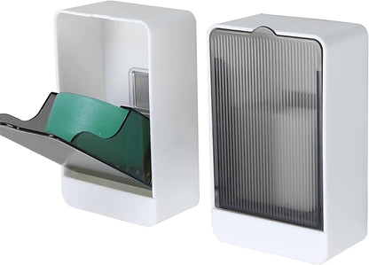Wall Mounted Soap Holder with Lid Self Draining 2 Pack