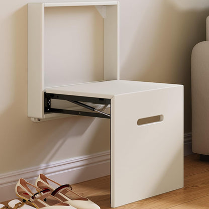 Wall Mounted Folding Shoe Bench Invisible Seat Space Saving Chair