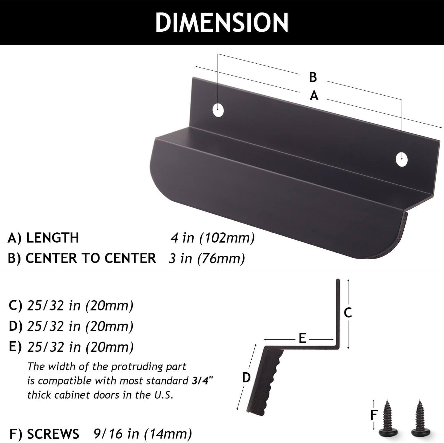 Hands Free Cabinet Foot Pull Opener with Adhesive and Screws