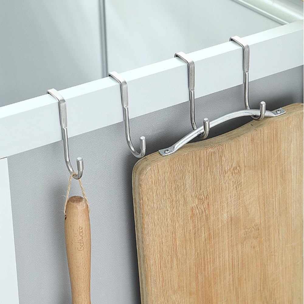 Stainless Steel Double S Hook Cabinet Door Organizer