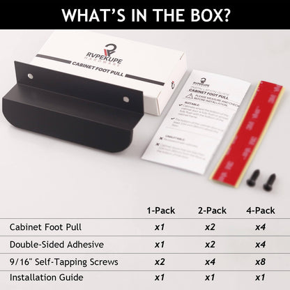 Hands Free Cabinet Foot Pull Opener with Adhesive and Screws