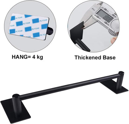 Self Adhesive Stainless Steel Towel Bar 16 Inch No Drill Wall Mounted Rack