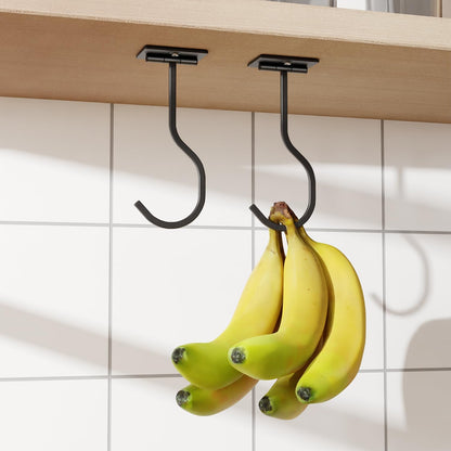 Under Cabinet Foldable Banana Hook Adhesive Space Saving Hanger