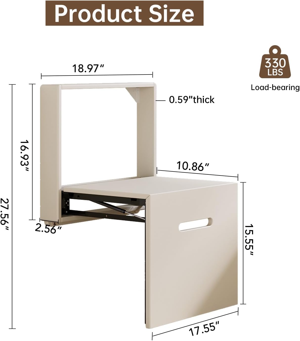 Wall Mounted Folding Shoe Bench Invisible Seat Space Saving Chair