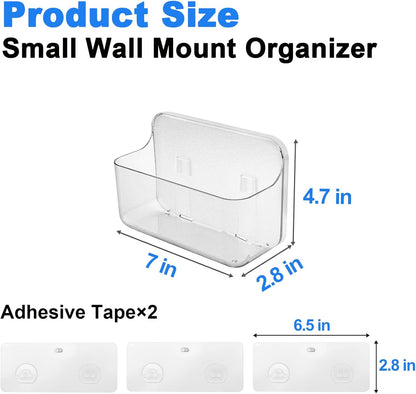 Self Adhesive Wall Organizer Storage Box No Drill Bathroom Container