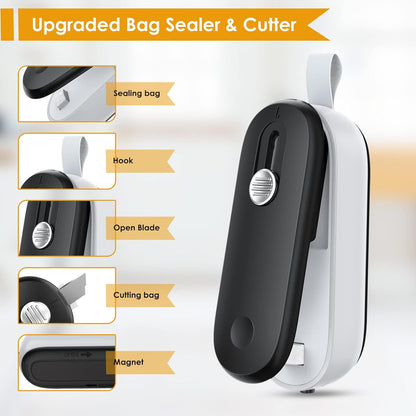 Portable Mini Bag Sealer 2 in 1 Heat Sealer with Cutter