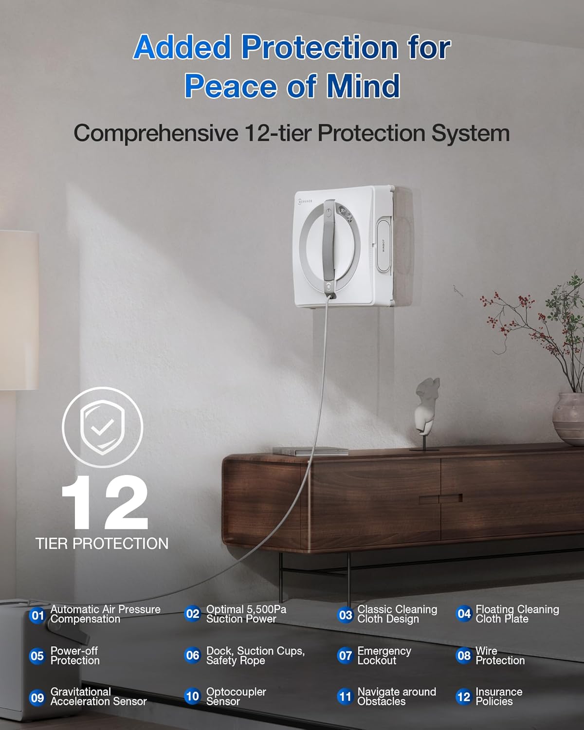 Omni Window Cleaning Robot with Multifunction Station