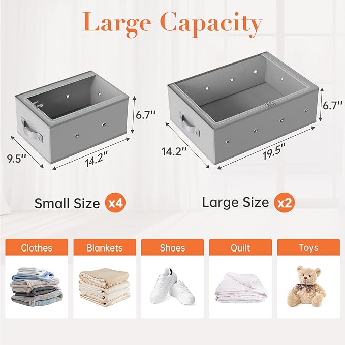 Under Bed Storage Containers 3 Pack Foldable Fabric Organizer Bins with Lids Sket StorageCloset Organizer for Shoes Clothes Blanket Storage