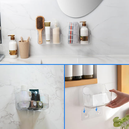 Self Adhesive Wall Organizer Storage Box No Drill Bathroom Container