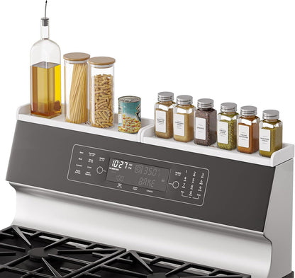 Magnetic Stove Top Shelf Organizer Bamboo 30 Inch Kitchen Spice Rack