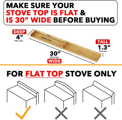Magnetic Stove Top Shelf Organizer Bamboo 30 Inch Kitchen Spice Rack