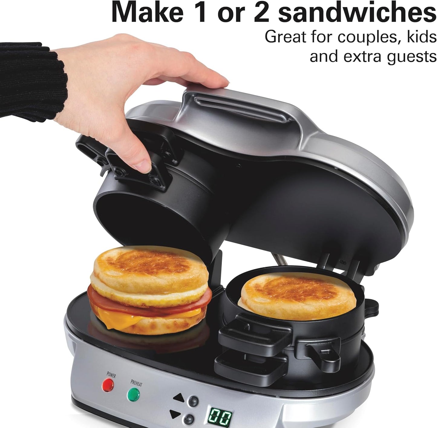 Dual Breakfast Sandwich Maker with Timer