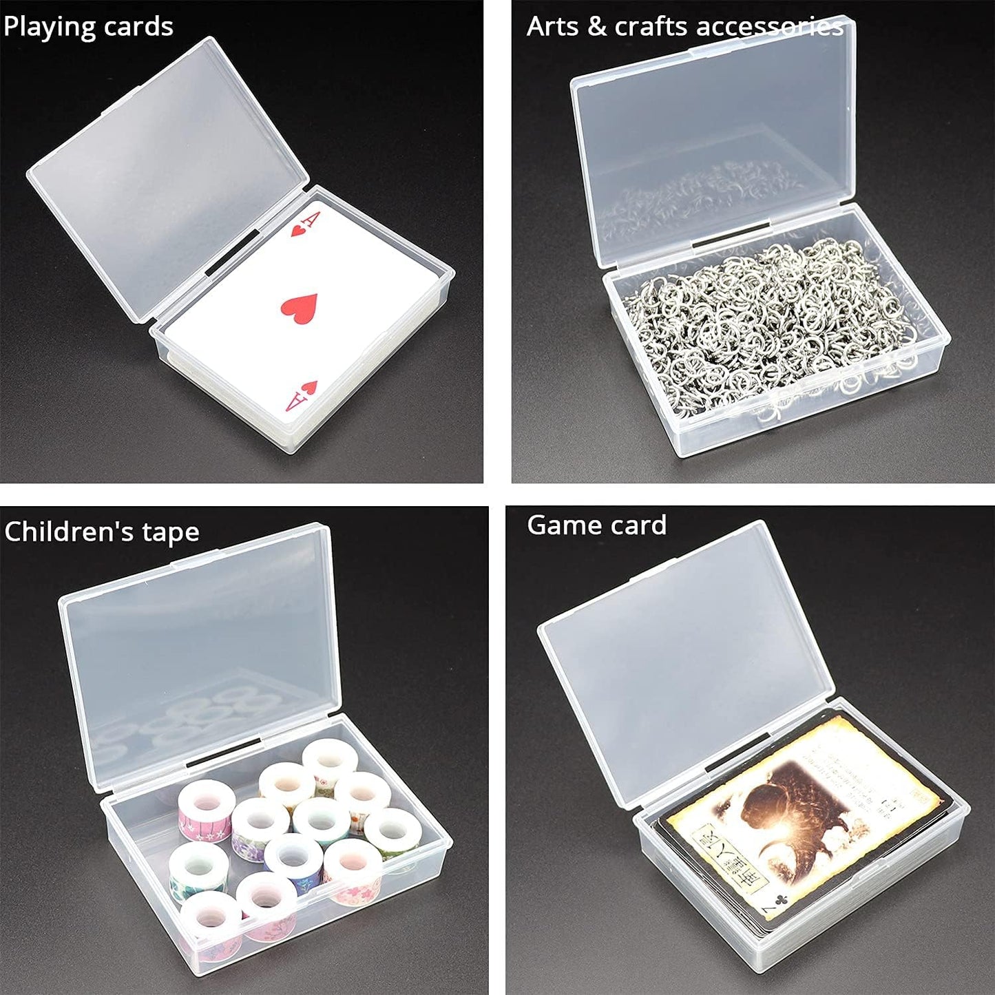 12 Pack Playing Card Deck Storage Boxes Clear Plastic Card Organizers