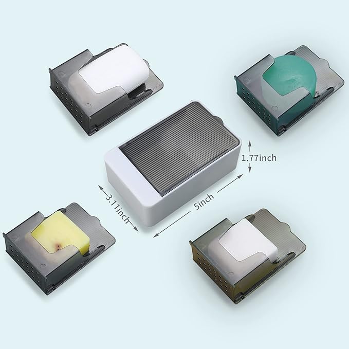 Wall Mounted Soap Holder with Lid Self Draining 2 Pack