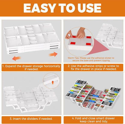 3 Tier Expandable Drawer Organizer with Adjustable Dividers