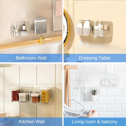Self Adhesive Wall Organizer Storage Box No Drill Bathroom Container