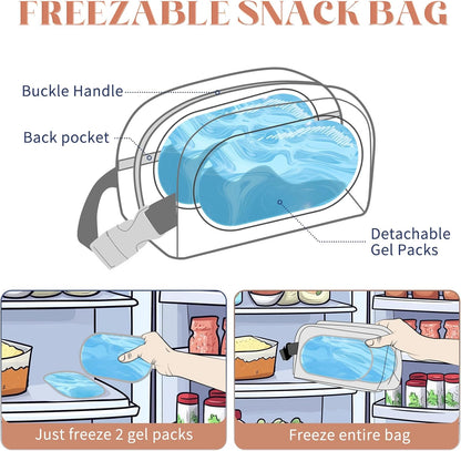 Freezable Lunch Bag Insulated Leakproof Cooler Bag with Ice Packs