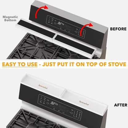 Magnetic Stove Top Shelf Organizer Bamboo 30 Inch Kitchen Spice Rack