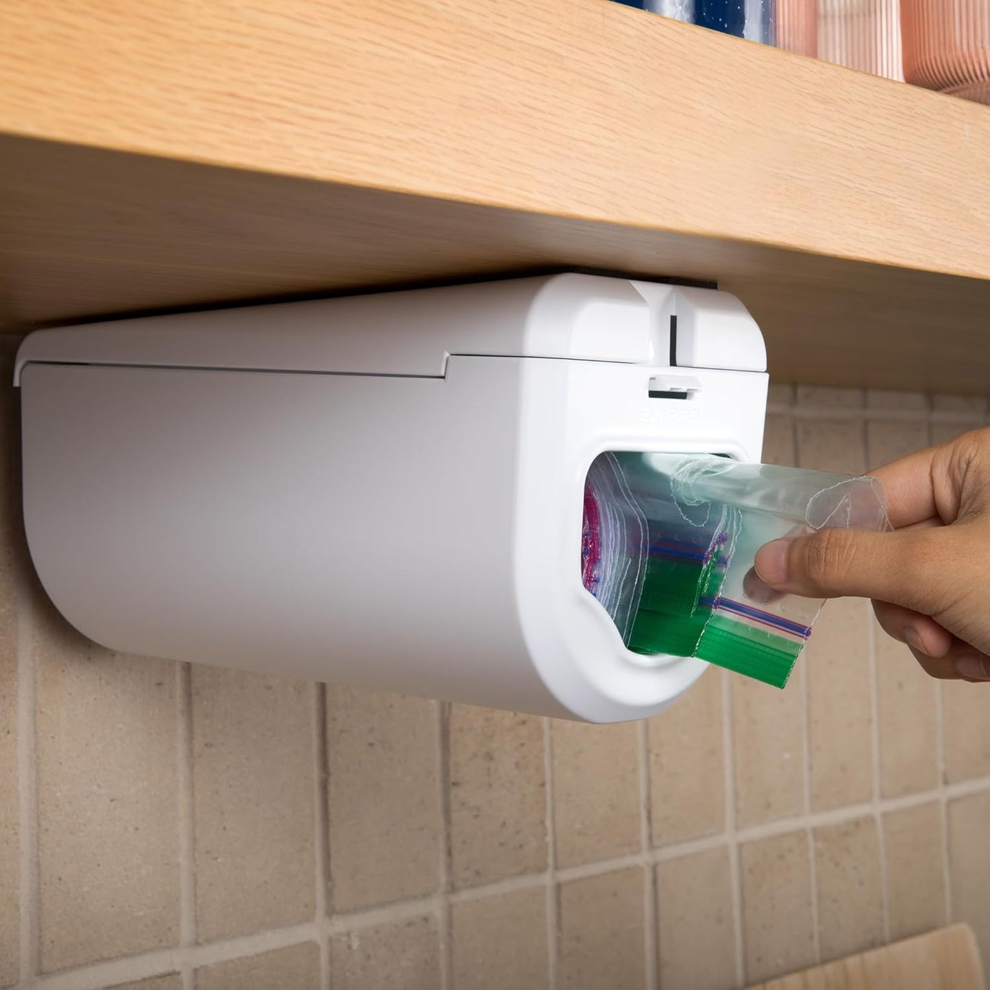 Under Cabinet Ziplock Bag Dispenser Front Access Organizer