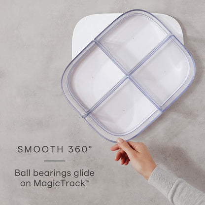 Rectangle Lazy Susan Turntable Organizer with Removable Bins