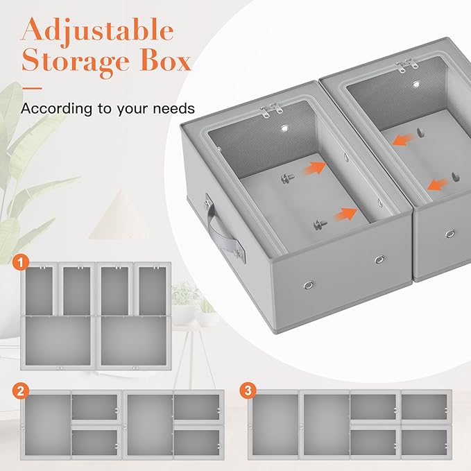 Under Bed Storage Containers 3 Pack Foldable Fabric Organizer Bins with Lids Sket StorageCloset Organizer for Shoes Clothes Blanket Storage