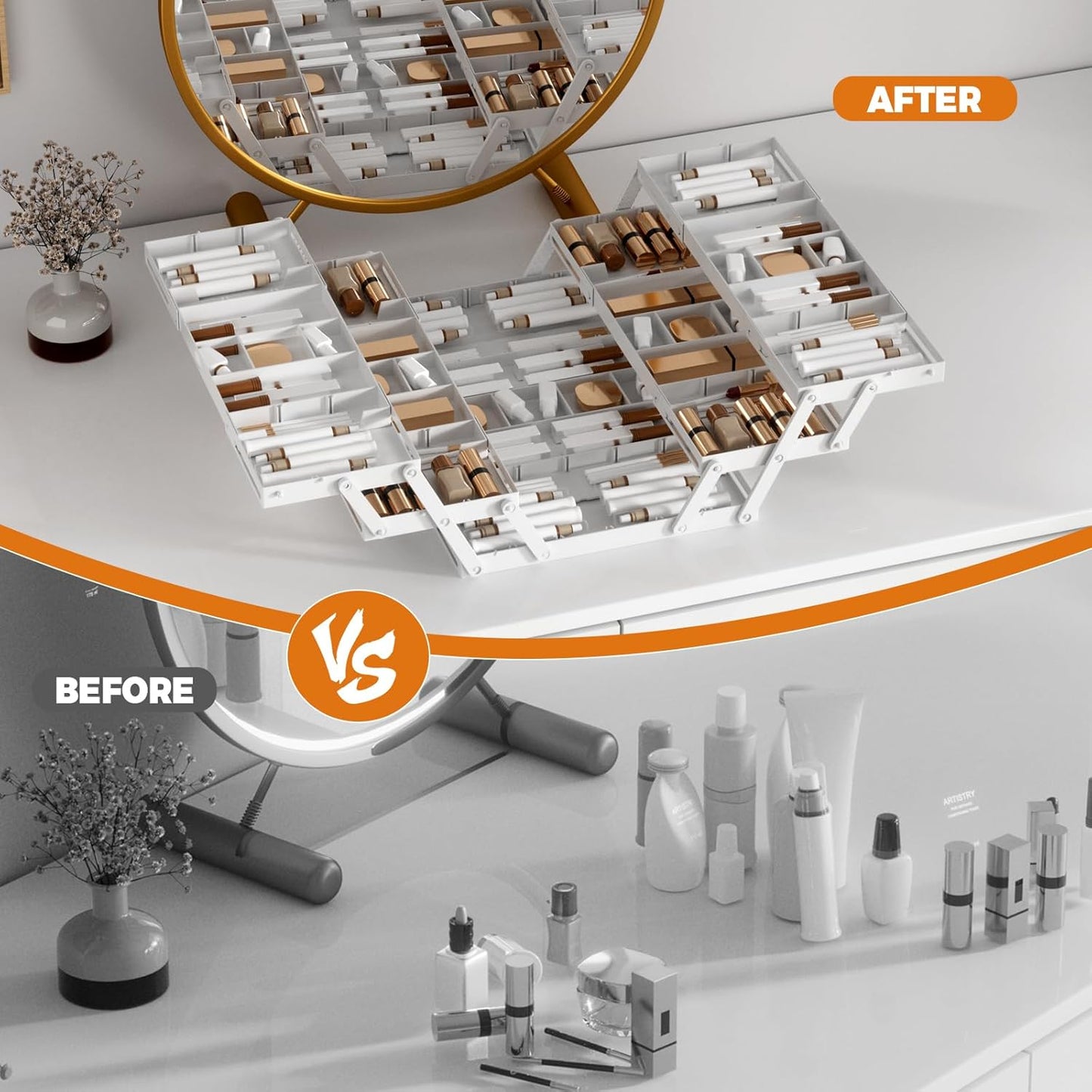 3 Tier Expandable Drawer Organizer with Adjustable Dividers
