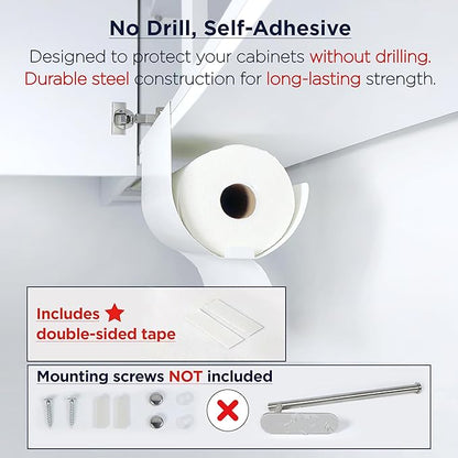 Under Cabinet Paper Towel Holder No Drill Self Adhesive Rack
