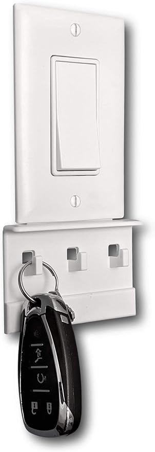 No Screw Key Hook Organizer for Light Switch Wall Mount