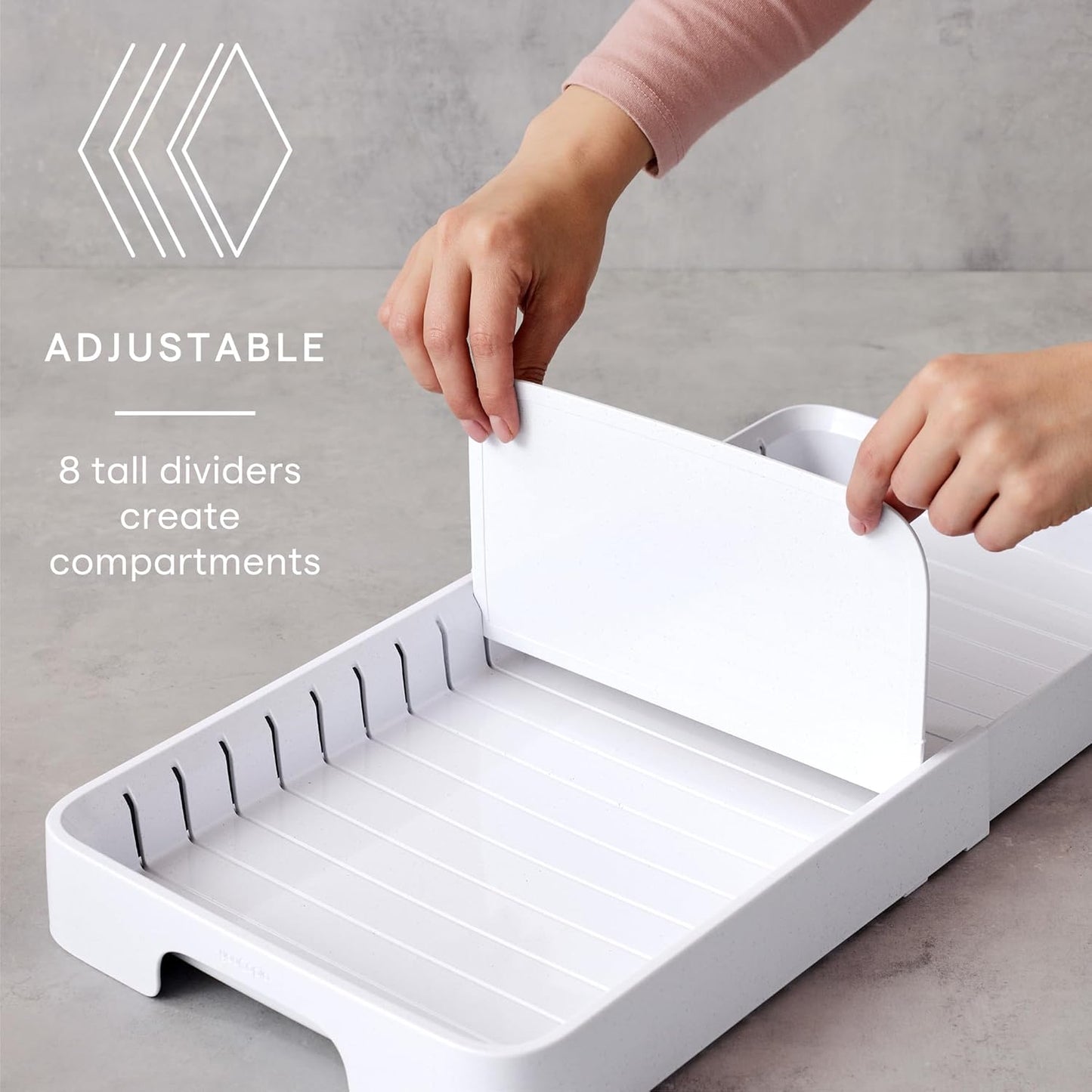 Expandable Food Container Lid Organizer with Adjustable Dividers
