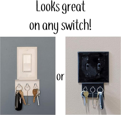 No Screw Key Hook Organizer for Light Switch Wall Mount
