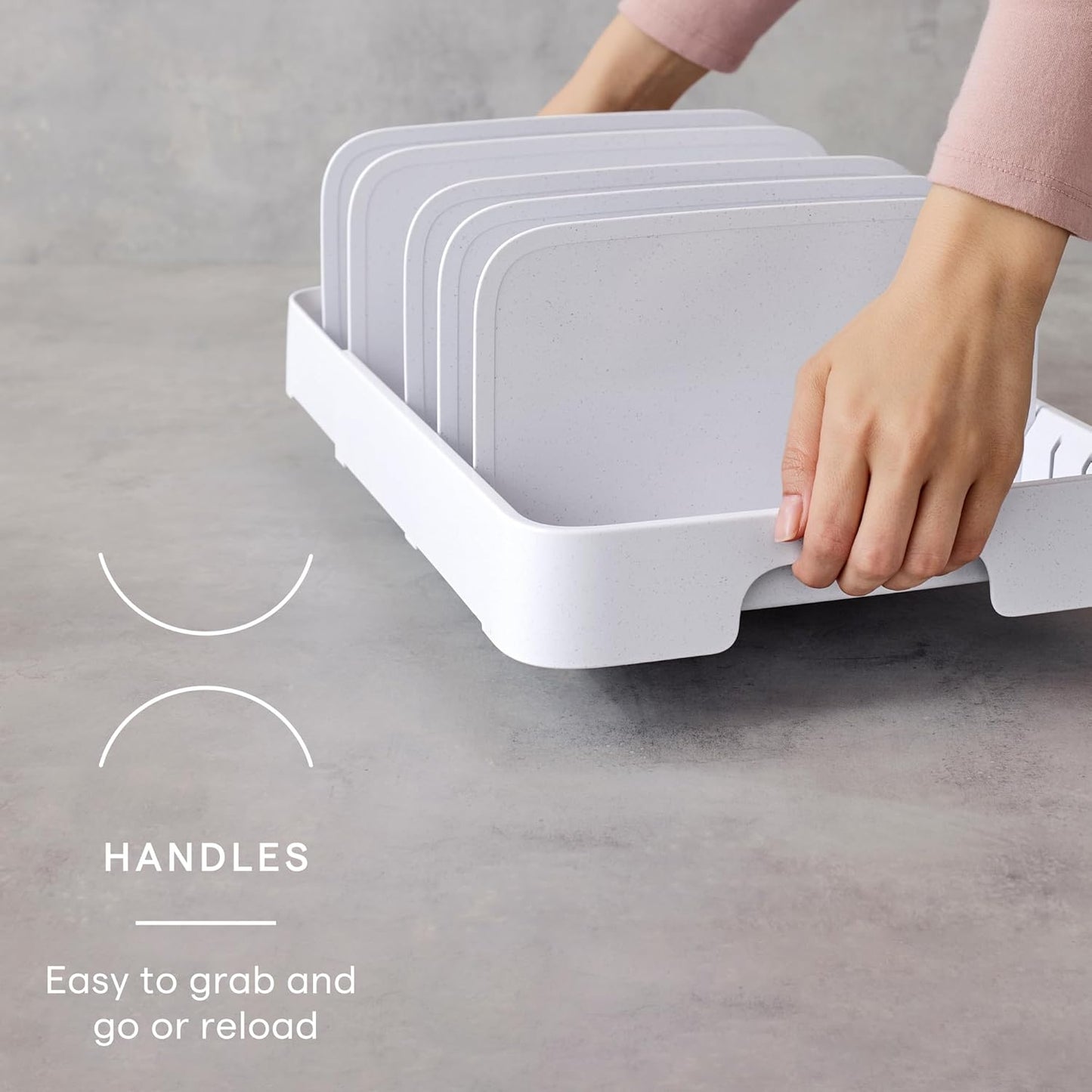 Expandable Food Container Lid Organizer with Adjustable Dividers