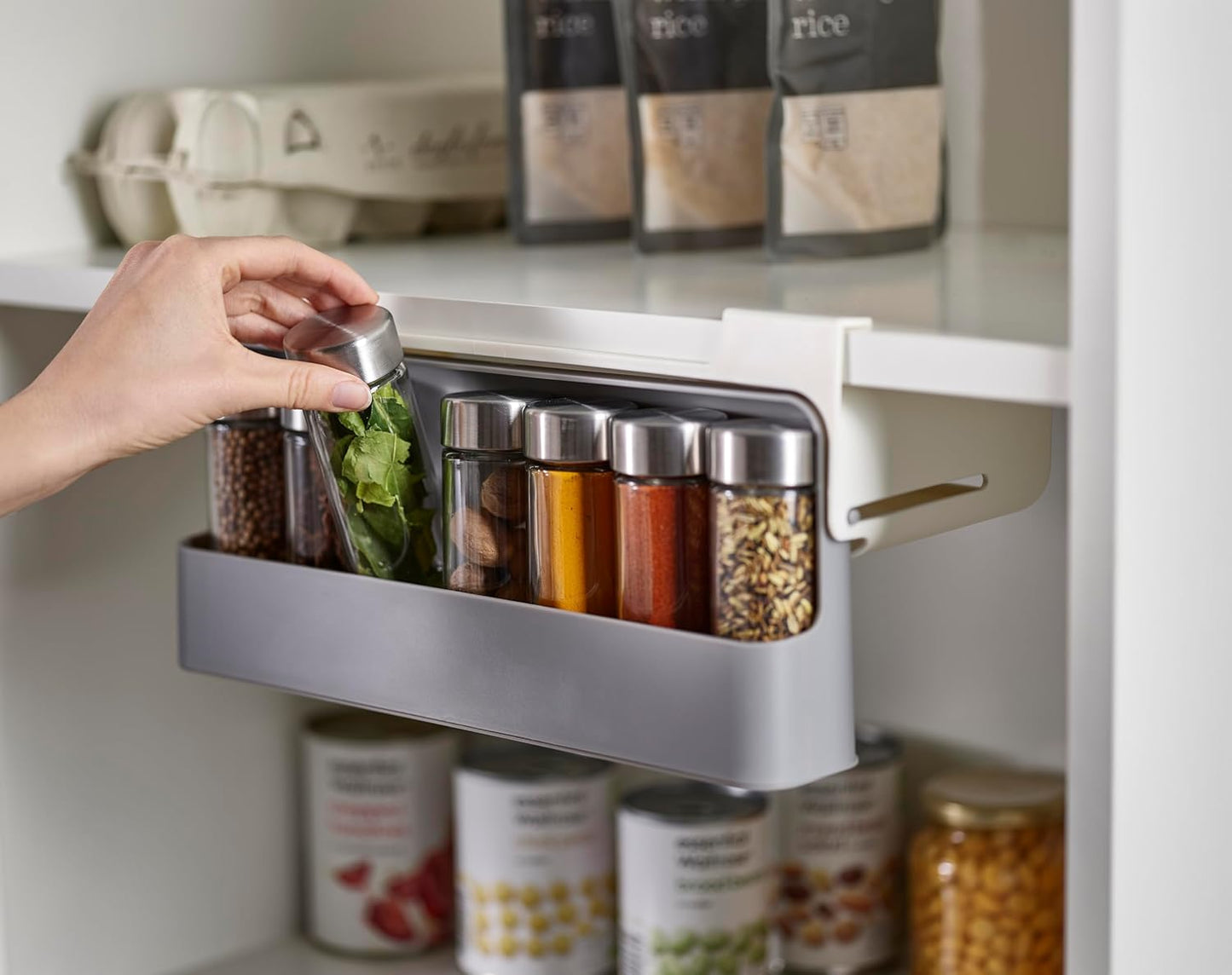 Under Shelf Pull Out Spice Rack Organizer Drawer