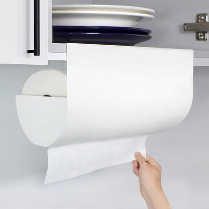 Under Cabinet Paper Towel Holder No Drill Self Adhesive Rack