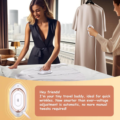 Mini Travel Iron Dual Voltage Compact Dry Iron with Ceramic Soleplate