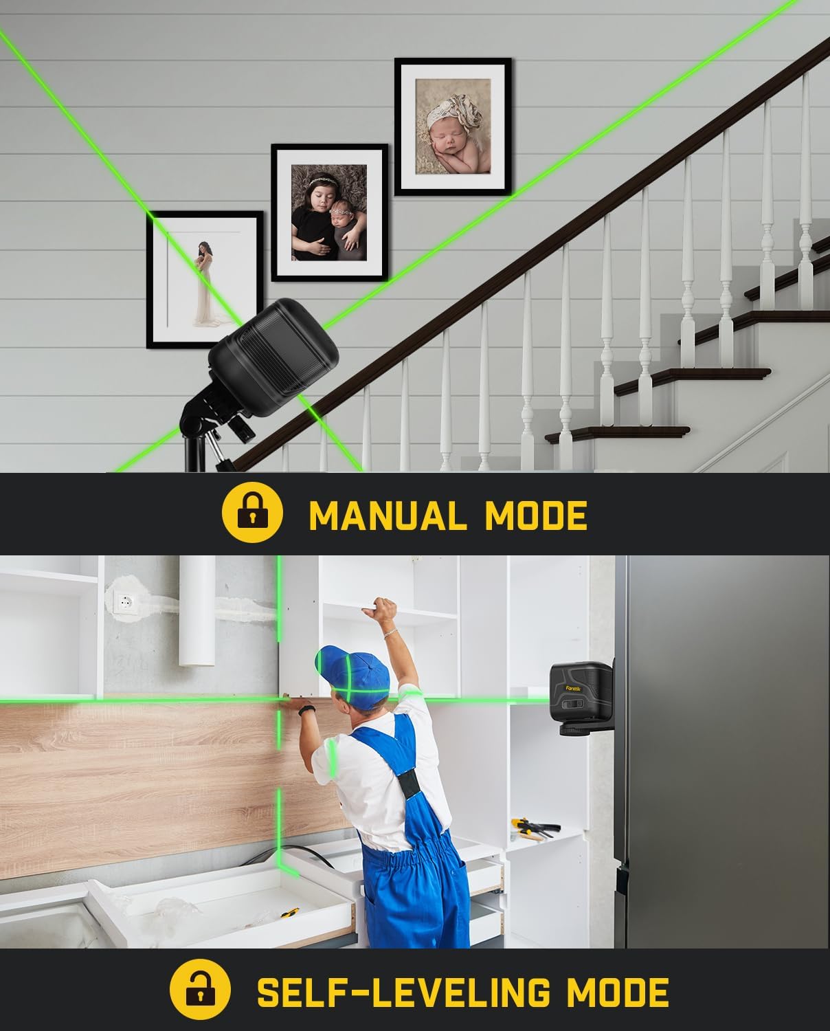 Green Laser Level Self Leveling Cross Line Tool