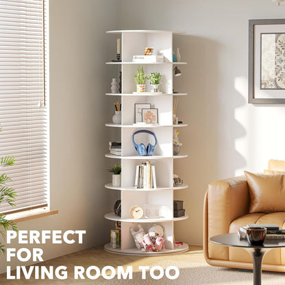 7 Tier Rotating Shoe Rack Tower 360° Spinning Vertical Organizer
