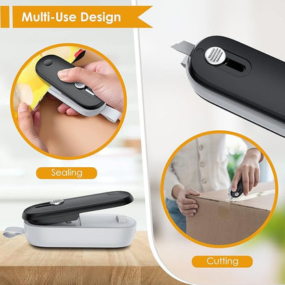 Portable Mini Bag Sealer 2 in 1 Heat Sealer with Cutter