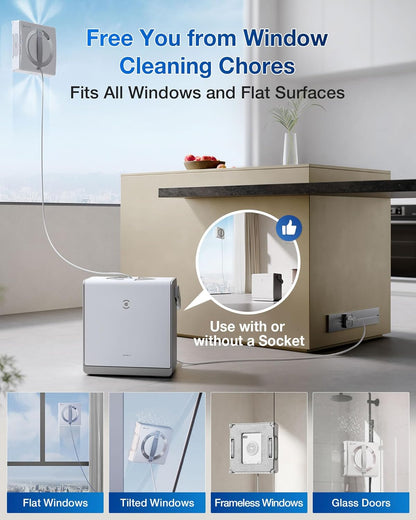 Omni Window Cleaning Robot with Multifunction Station