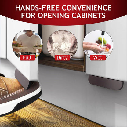 Hands Free Cabinet Foot Pull Opener with Adhesive and Screws