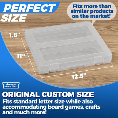 4 Pack Clear Craft Storage Organizer Cases Stackable Document Boxes