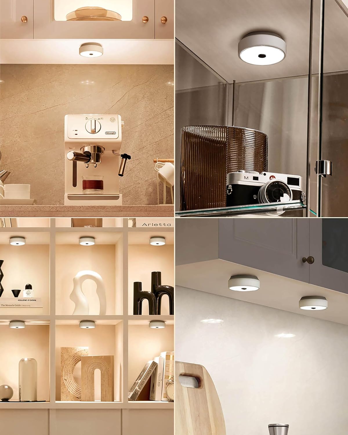 Rechargeable Puck Lights with Remote 6 Pack Wireless Cabinet Lighting