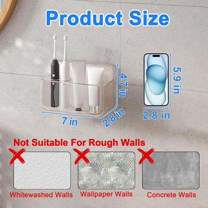 Self Adhesive Wall Organizer Storage Box No Drill Bathroom Container