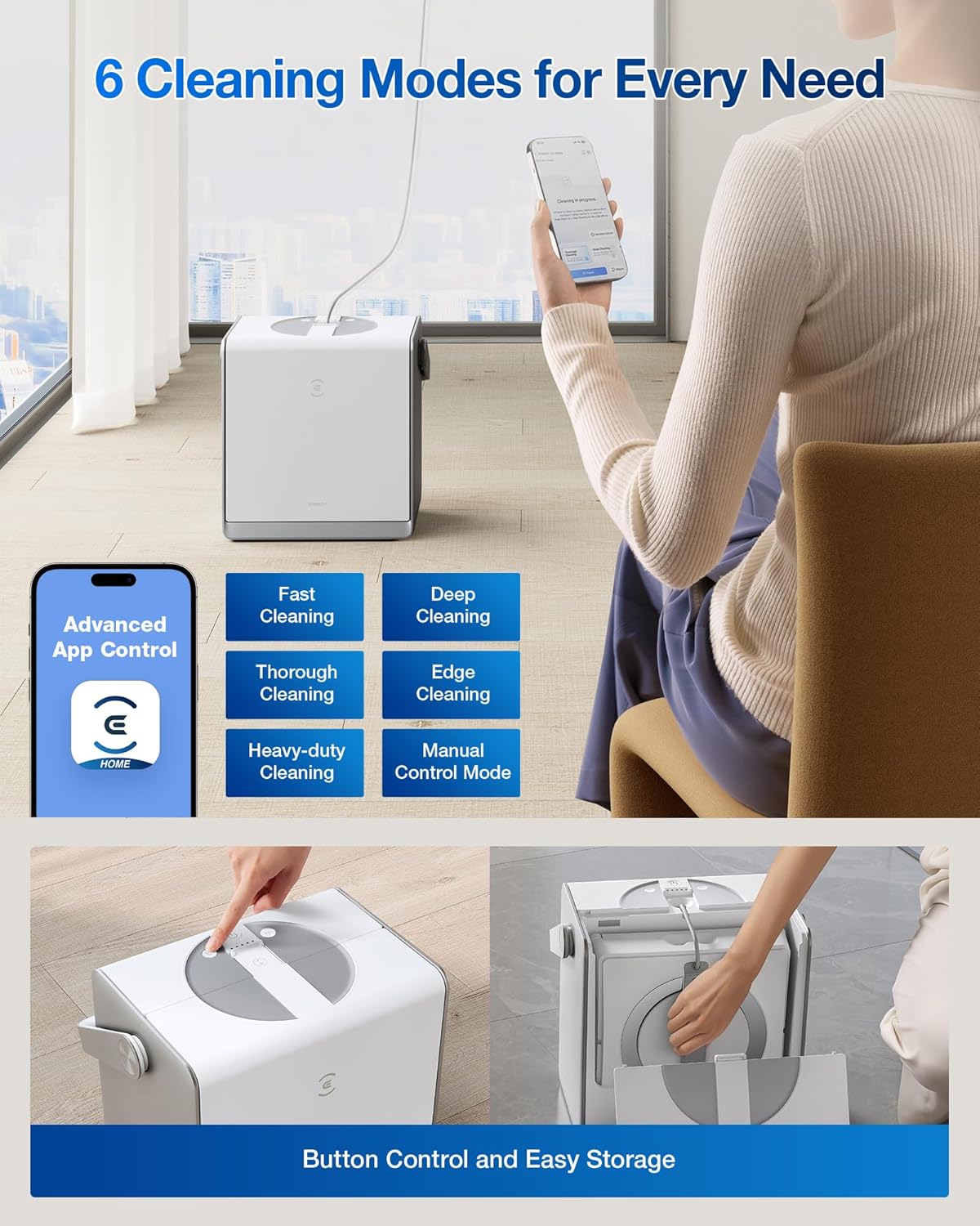 Omni Window Cleaning Robot with Multifunction Station