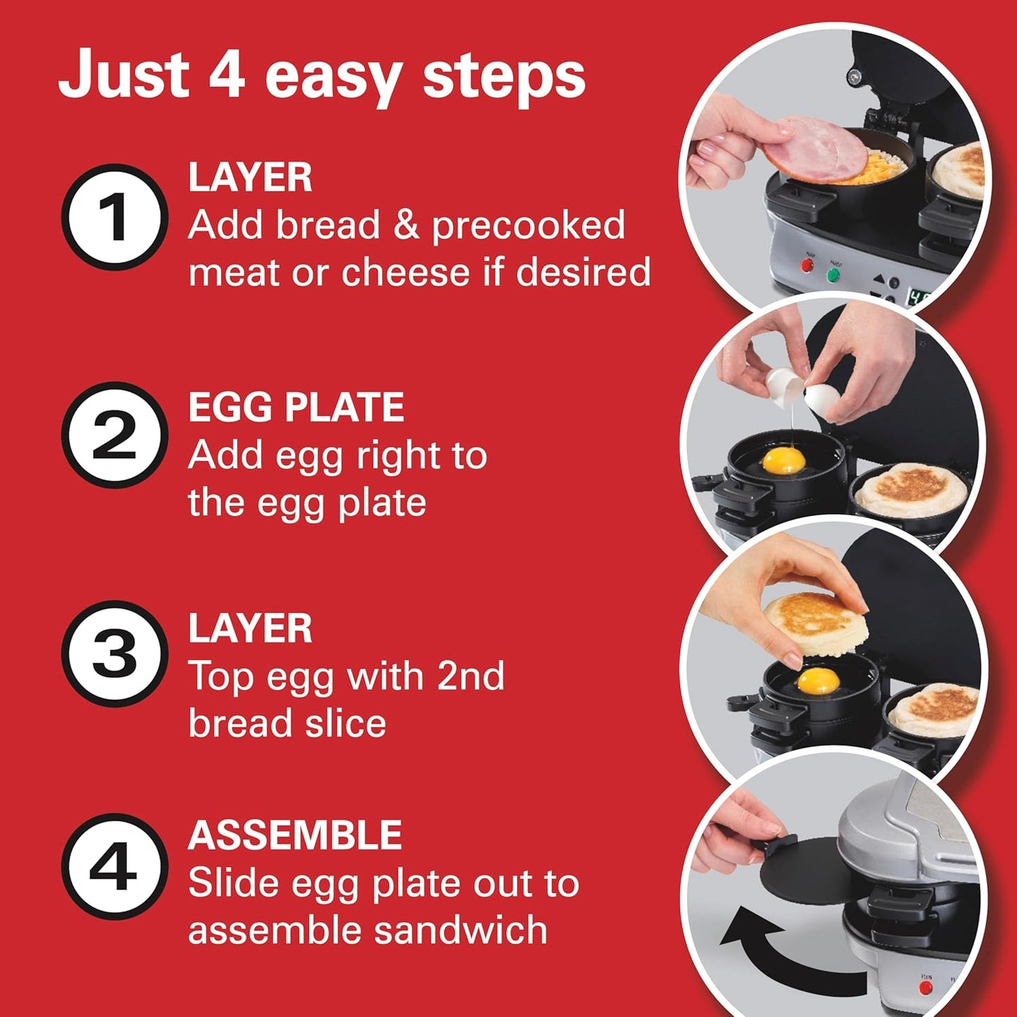 Dual Breakfast Sandwich Maker with Timer