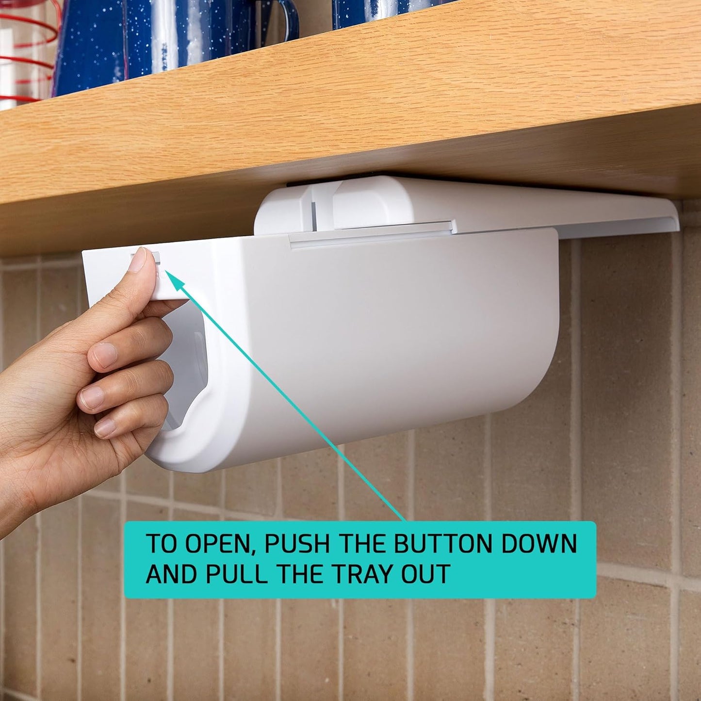 Under Cabinet Ziplock Bag Dispenser Front Access Organizer
