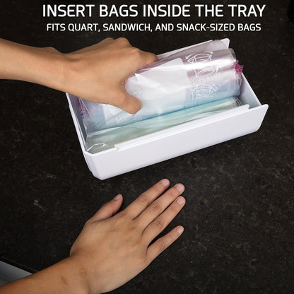 Under Cabinet Ziplock Bag Dispenser Front Access Organizer