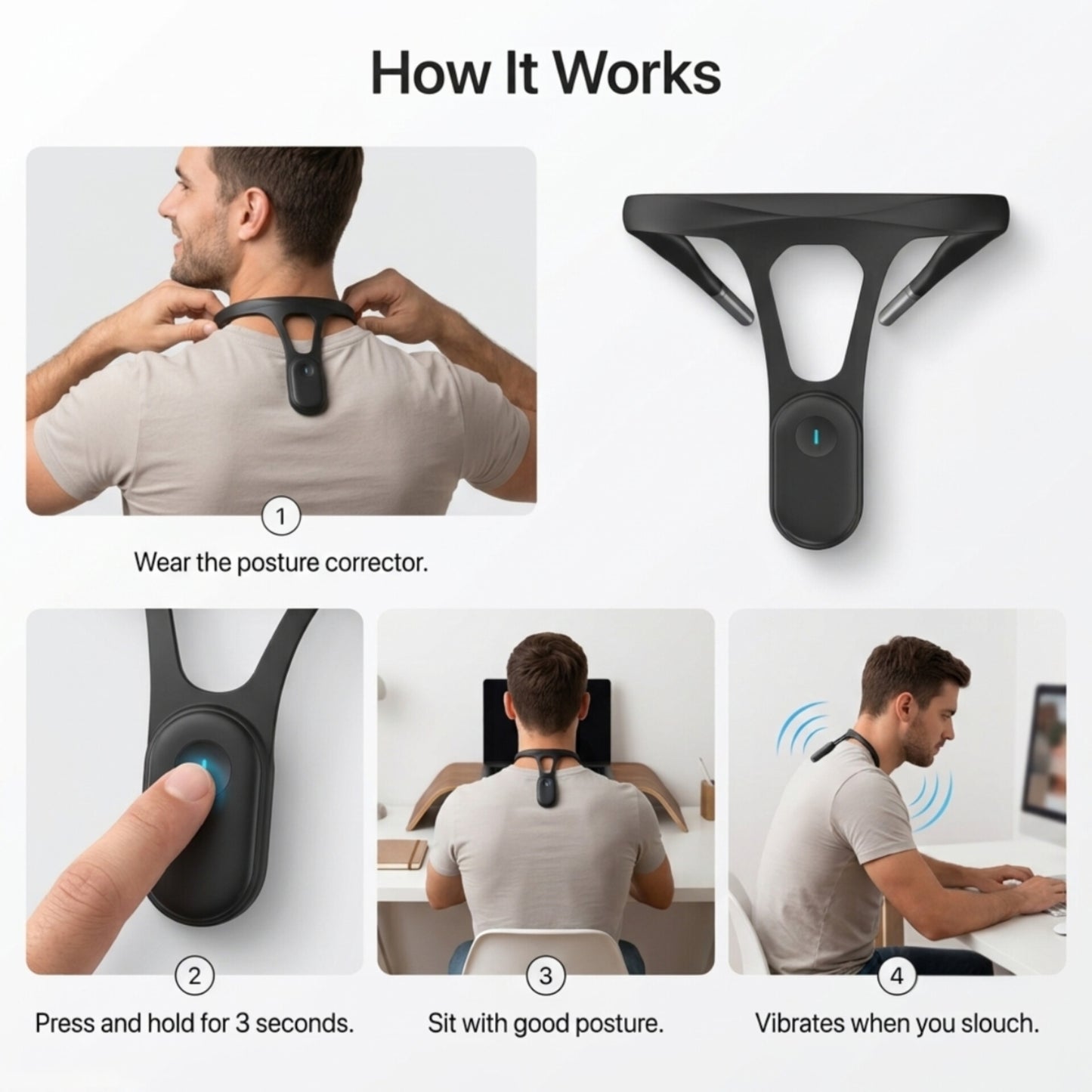 Stop Slouching On Autopilot • Get The Smart Posture Corrector